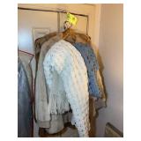 GROUP INCLUDING LADIES FUR COATS AND CROCHET SHAWS