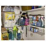CONTENTS FIRST SHELF OVER WASHER TO LEFT, LIGHT BU