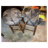 GROUP OF THREE UPHOLSTERED TOP BAR STOOLS, APPROXI