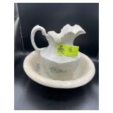 LARGE WASH BASIN AND PITCHER, MARKED OREGON, PITCH