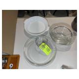 GROUP OF PYREX PIE PLATES AND DISHES