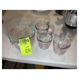 GROUP OF PYREX GLASS MEASURING CUPS
