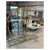 VINTAGE METAL GOLD COLOR WITH GLASS SHELVES, 2 PC