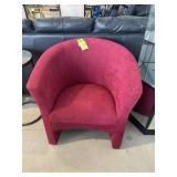 RED UPHOLSTERED CHAIR 17 IN SEAT HIGHT