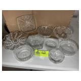 GROUP OF MISC PRESS AND CUT GLASS, BOWLS