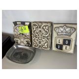 GROUP OF DECORATIVE PLACKS BY SID DICKENS, 6 IN X