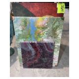 GROUP OF PAINTINGS ON CANVAS AND PRINT ON CANVAS,