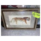 VINTAGE ORIENTAL THEMED FRAMED PAINT ON BOARD MAN