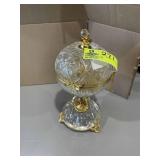 SPHERICAL CRYSTAL GLASS PERFUME DECANTER SET WITH