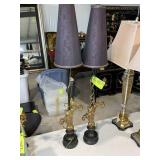 PAIR OF TABLE LAMPS WITH SHADES, 39 IN TALL