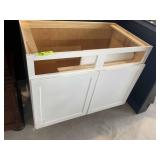 WHITE BASE CABINET, 42 IN X 24 IN X 35.5 IN