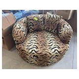 LARGE CARSONS INC, ROUND TIGER PRINT UPHOLSTERED C
