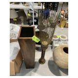TALL METAL TAPERED PLANTER 33 IN TALL AND DECORATI