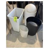 GROUP OF MISC PLASTIC TRASH CANS