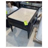 VINTAGE ONE DRAWER MARBLE TOP SIDE TABLE, 22 IN X
