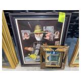 FRAMED OIL ON CANVAS MAN PLAYING ACCORDION, SEE PI