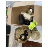 GROUP OF BATHROOM RELATED ITEMS, TRASH CAN, SOAP D
