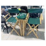 GROUP OF 4 FOLDING DIRECTORS CHAIRS, 30 IN SEAT HE