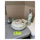 GROUP INCLUDING ORIENTAL THEMED ITEMS, BOWL 10 IN