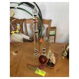GROUP OF MISC DECORATIVE ITEMS, ALLIGATOR, OWL 9.5
