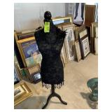 BLACK COLOR MANNEQUIN ON WOOD BASE