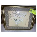 GROUP OF ORIENTAL THEMED SILK PRINTS, 17 IN X 15 I