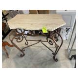 METAL FRAME ENTRY WAY TABLE, 35 IN X 18 IN X 33 IN