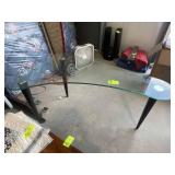 GLASS TOP CORNER DESK 59 IN X 40 IN X 29 IN