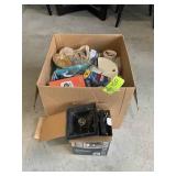 BOX OF ASSORTED LIGHT BULBS, HOME REPAIR ITEMS