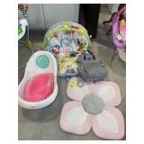 GROUP OF BABY RELATED ITEMS, BASSINET, PLAY MAT, T