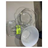FIREKING CLEAR GLASS BOWL AND FEDERAL MIXING BOWL