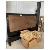 BLACK AND BROWN SWADE QUEEN SIZE BED, HEADBOARD, F