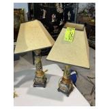 PAIR OF ORIENTAL THEMED TABLE LAMPS, APPROX 25 IN