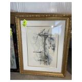 FRAMED AND MATTED PRINT, PARIS CITY SCAPE, UNKNOWN