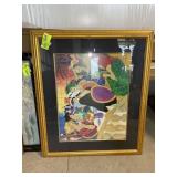 FRAMED AND MATTED PRINT, BRUNCH AT THE PLAZA, BY M