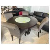 ROUND DINING TABLE WITH GLASS LASY SUSAN 59 IN DIA