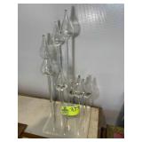 VINTAGE BELAG 9 GLASS TEARDROP OIL LAMP, OVERALL H