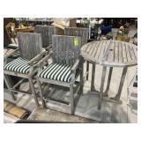 WOOD BAR HEIGHT OUTDOOR TABLE AND 4 CHAIRS, TABLE