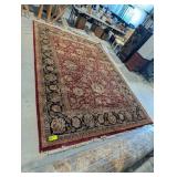 LARGE AREA RUG BURGANDY BLACK AND GREEN 108 IN X 1
