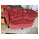 OVERSIZED WING BACK LOVE SEAT, APPROX 68 IN WIDE A