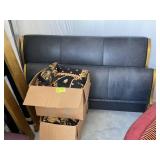 KING SIZE LEATHER BED FRAME, HEADBOARD, FOOTBOARD,