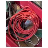 TOTE WITH CHAIR, DROP CORD, FISHING NET, ETC