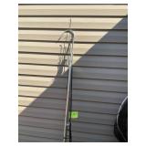 GROUP OF 4 MISC FISHING POLES AND REELS AND GAFF