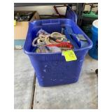 TOTE WITH MISC ROPE, AND RIVET GUN