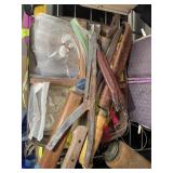 GROUP OF FISHING RELATED ITEMS, TACKLE BOX WITH TA