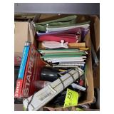 BOX OF MISC OFFICE SUPPLIES