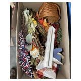 BOX OF RIBBON AND CRAFT SUPPLIES