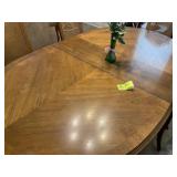 OVAL DINING ROOM TABLE 76  X 44 WITH TWO 12 INCH L
