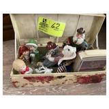 BOX WITH HOLIDAY FIGURINES