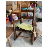 KIDS ROCKING CHAIR AND PAIR OF STOOLS